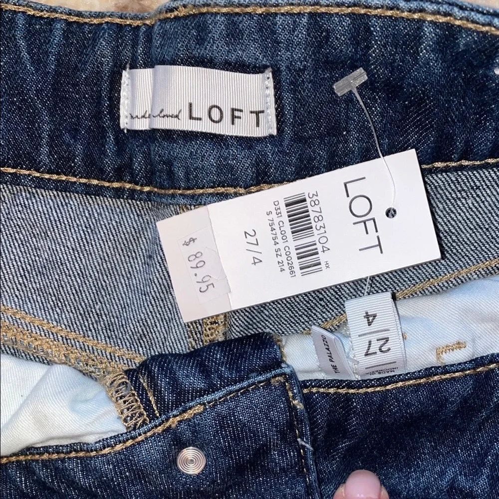 LOFT Dark Blue wide leg Jeans - Picture 2 of 5